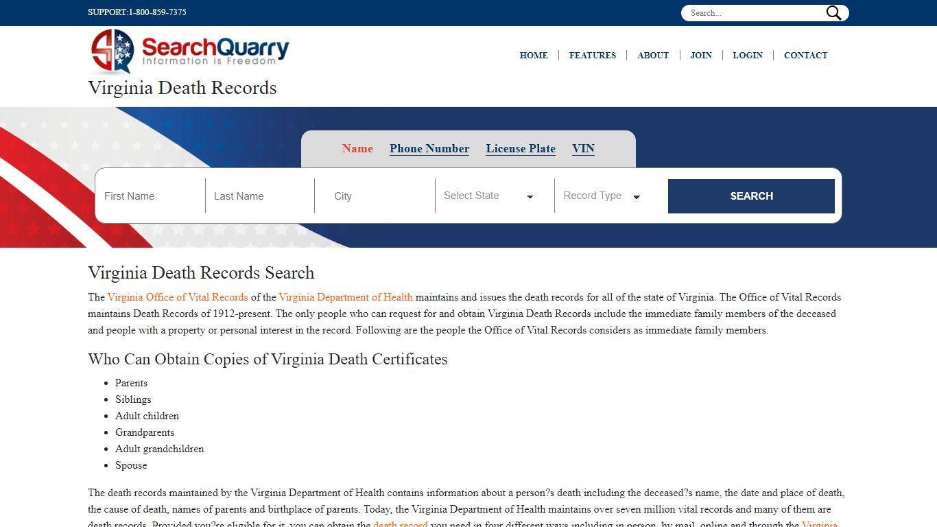 Free Virginia Death Records | Enter a Name to View Death Records Online